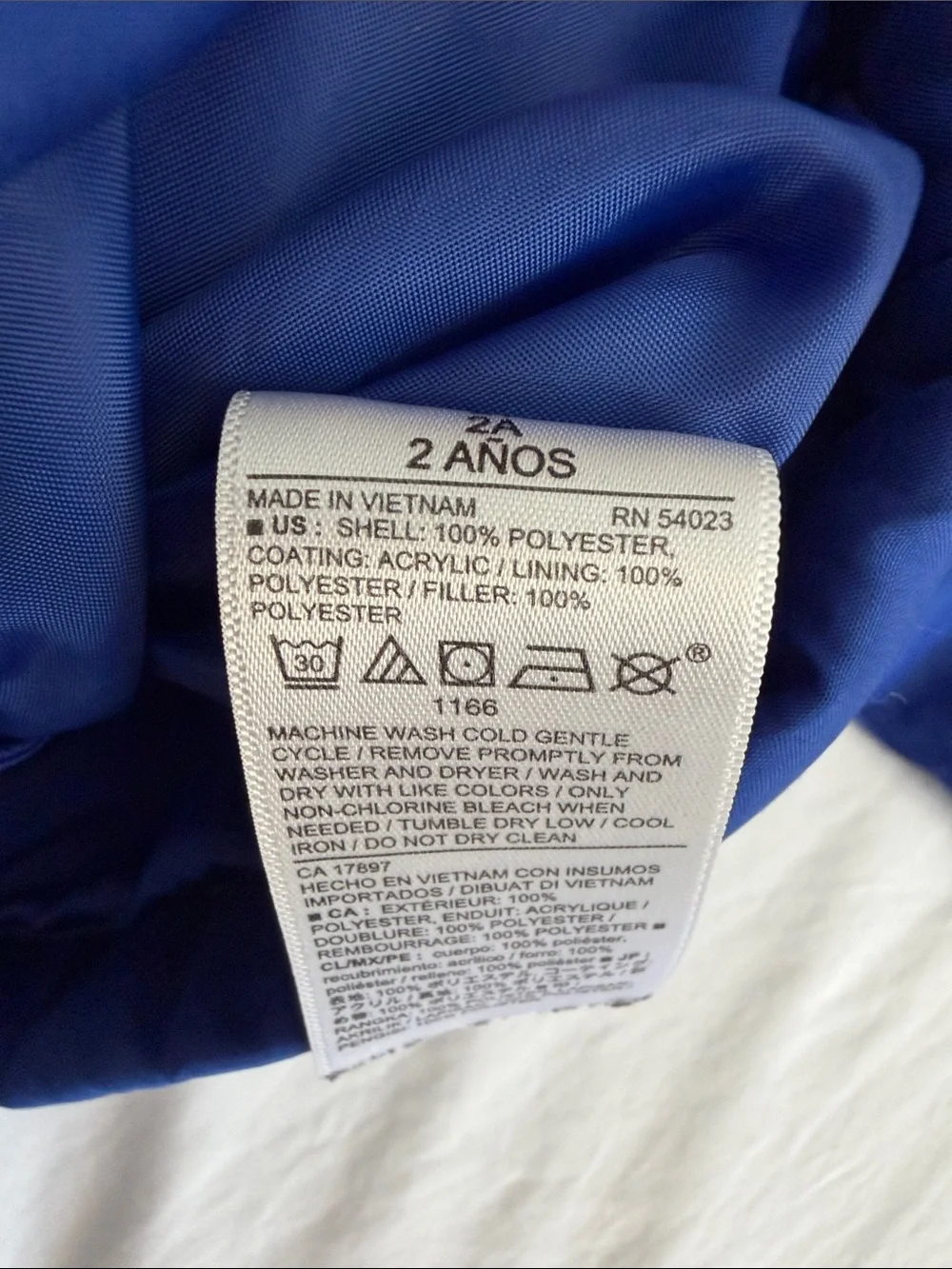 Old Navy Royal Blue Kids Quilted Puffer Jacket size 2T